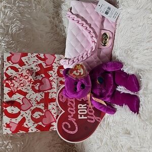 Quilted Pink Ombre Womens Leather Bag Y2K Cute Girls Teens Lightweight Hand Bag